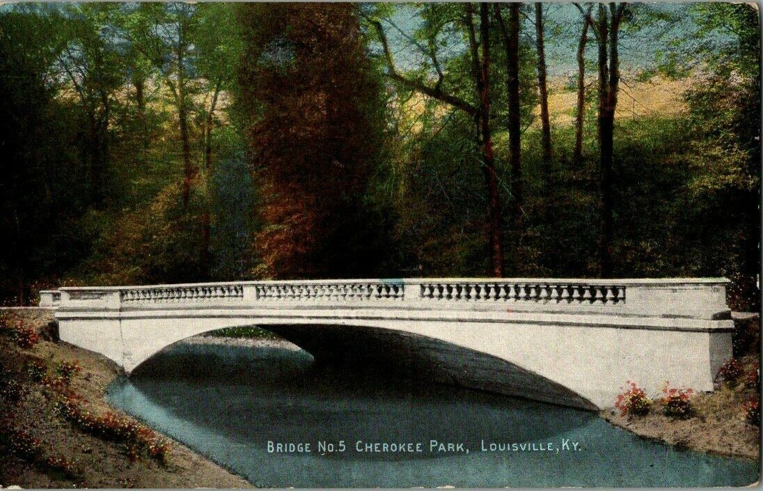 1925. BRIDGE NO. 5 CHEROKEE PARK, LOUISVILLE, KY POSTCARD ZT3
