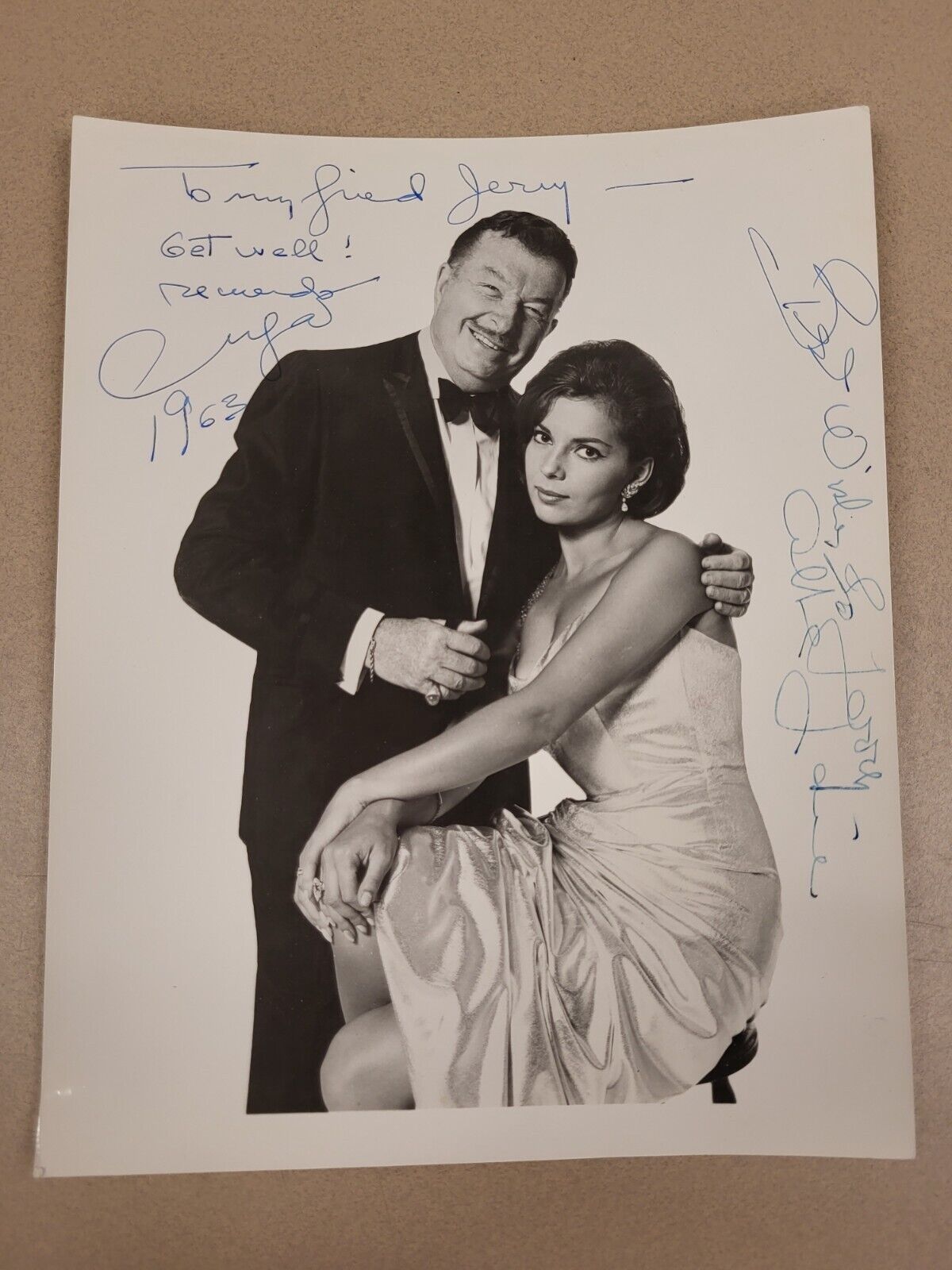 Xavier Cugat / Abbe Lane Best Wishes To Jerry 1963 Autographed 8\