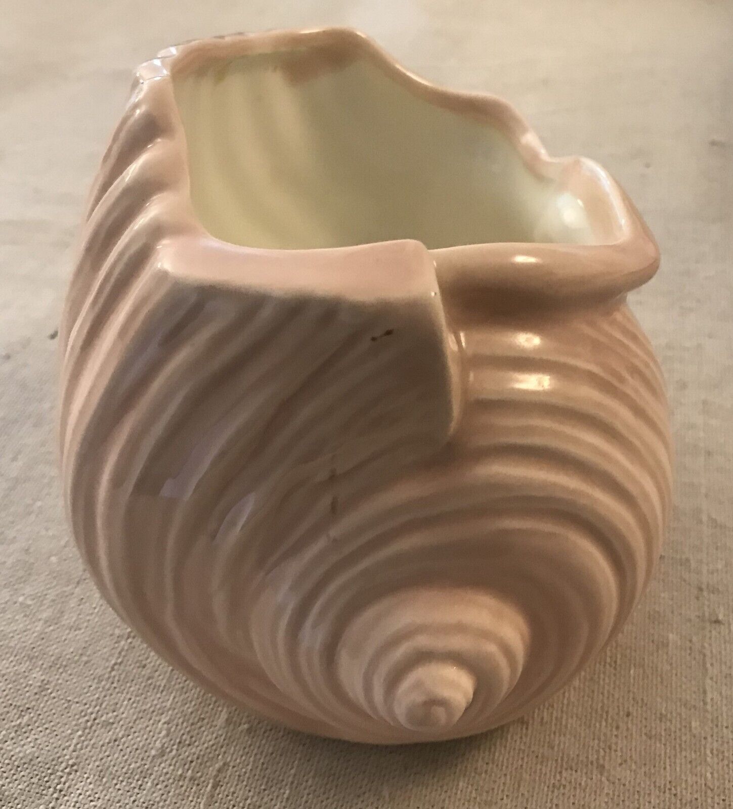 Vintage Pink Ceramic Seashell Planter