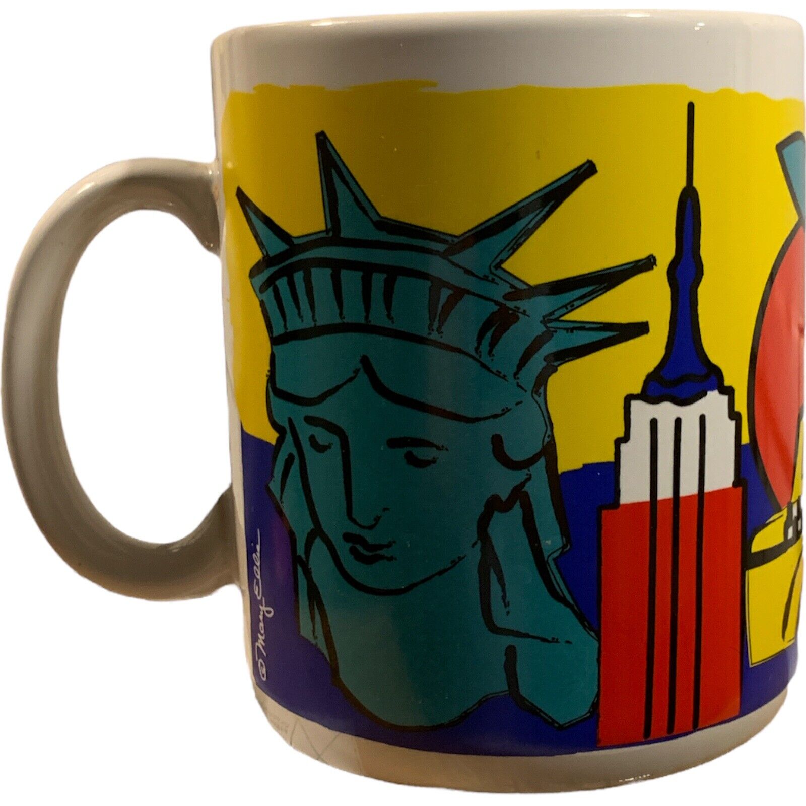 Huge New York Souvenir Coffee Mug NYC by Mary Ellis RARE