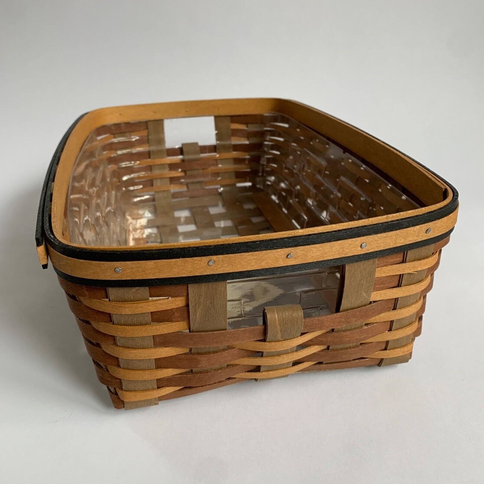 Longaberger Chestnut Side Handled Pantry Basket With Liner