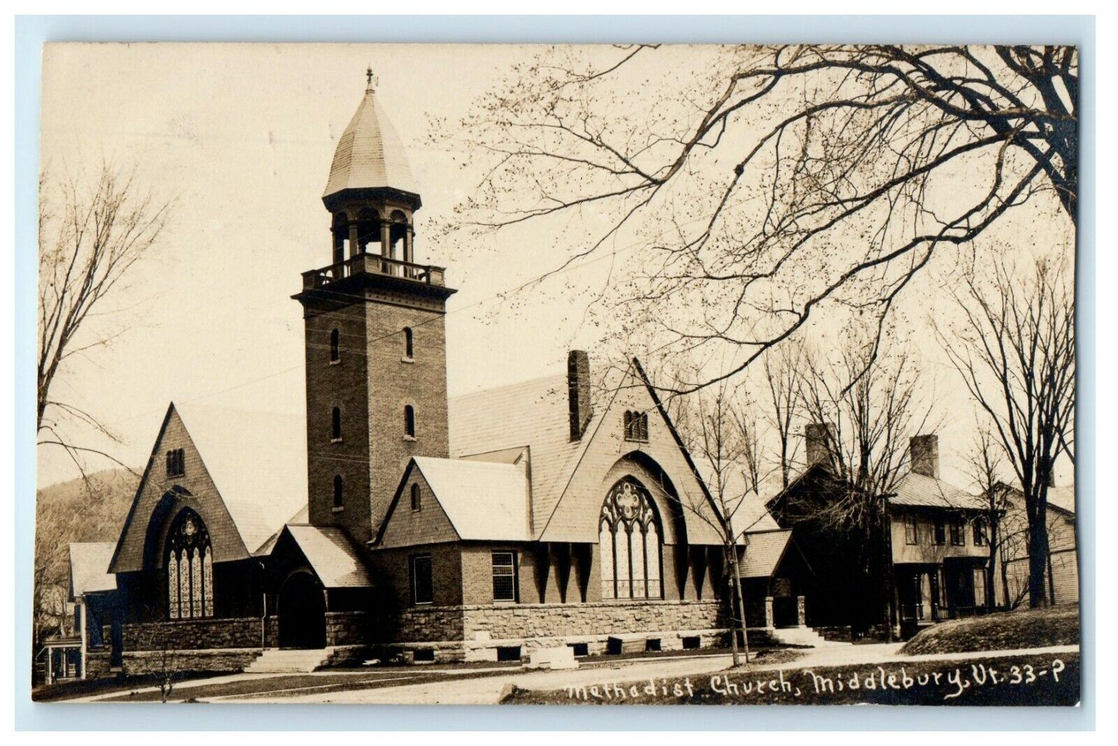 c1910\'s Methodist Church Middlebury Vermont VT RPPC Photo Antique Postcard