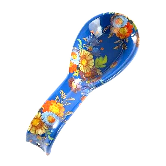MacKenzie Childs NEW with Tags Flower Market Spoon Rest Lapis. Blue . Great Gift