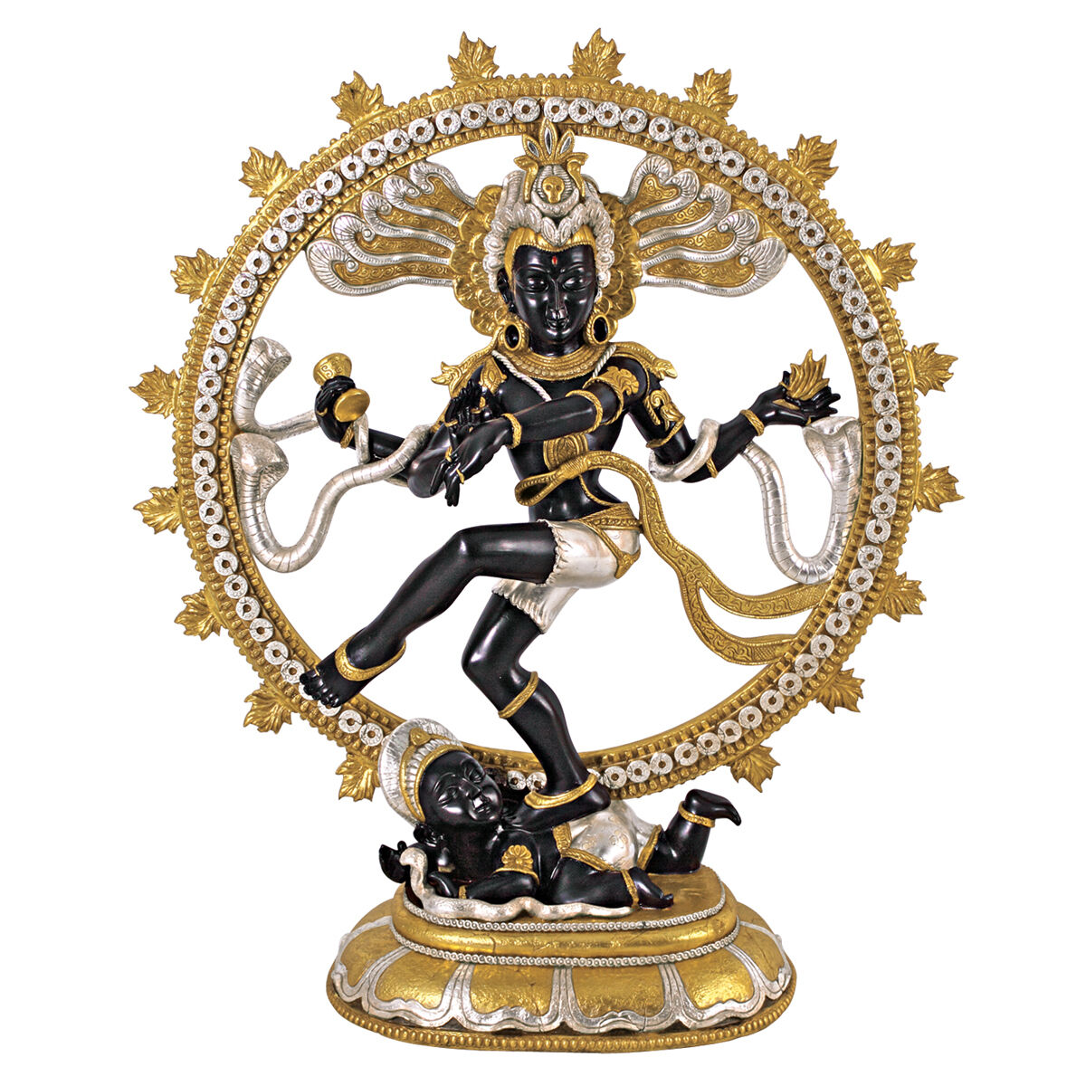 Large Hindu Deity Shiva Natraj 4 Armed Dancer Cosmic Energy Meditation Statue