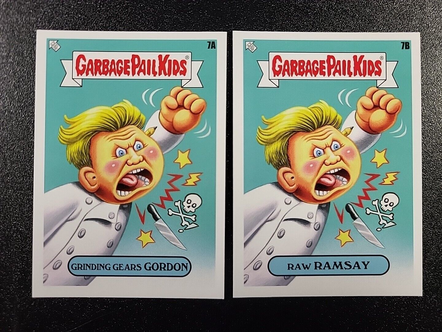 Gordon Ramsay Hell\'s Kitchen Spoof Garbage Pail Kids 2 Card Set