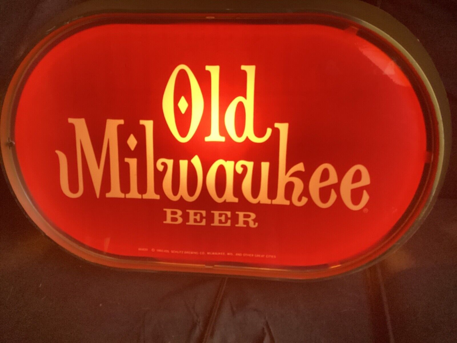 Vintage Old Milwaukee Beer Lighted Sign 1980 Schlitz Brewing 86820 Working Read