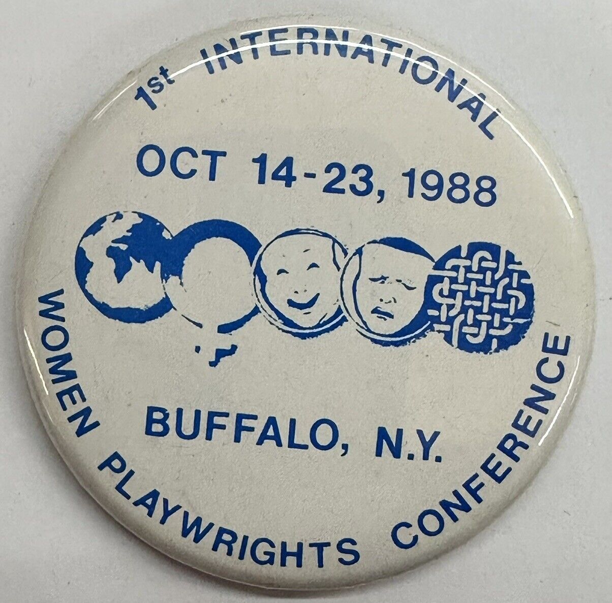 Women Playwrights Conference Buffalo NY 1st Int’l Oct 14-23, 1988 Pinback Button