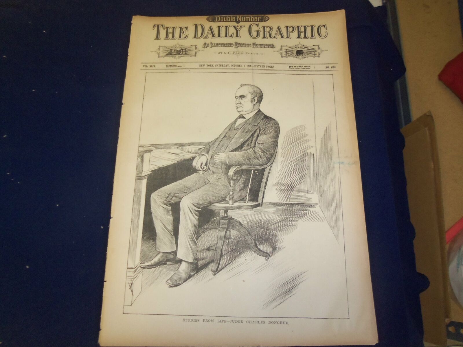 1887 OCTOBER 1 THE DAILY GRAPHIC NEWSPAPER - JUDGE CHARLES DONOHUE - NT 7673