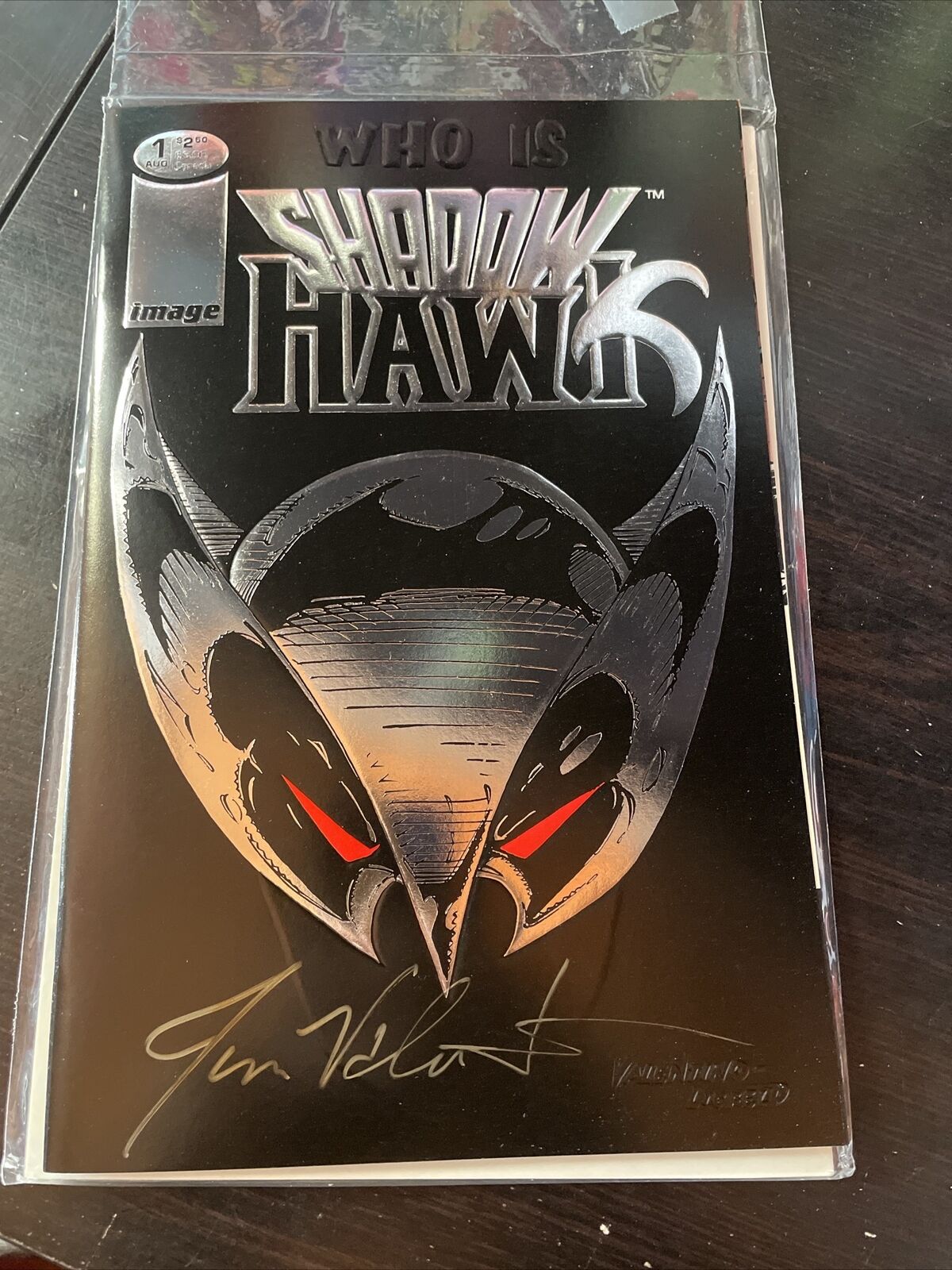 Shadow Hawk #1 Image Comics Embossed Foil Cover NM/MT Signed By Jim Valentino