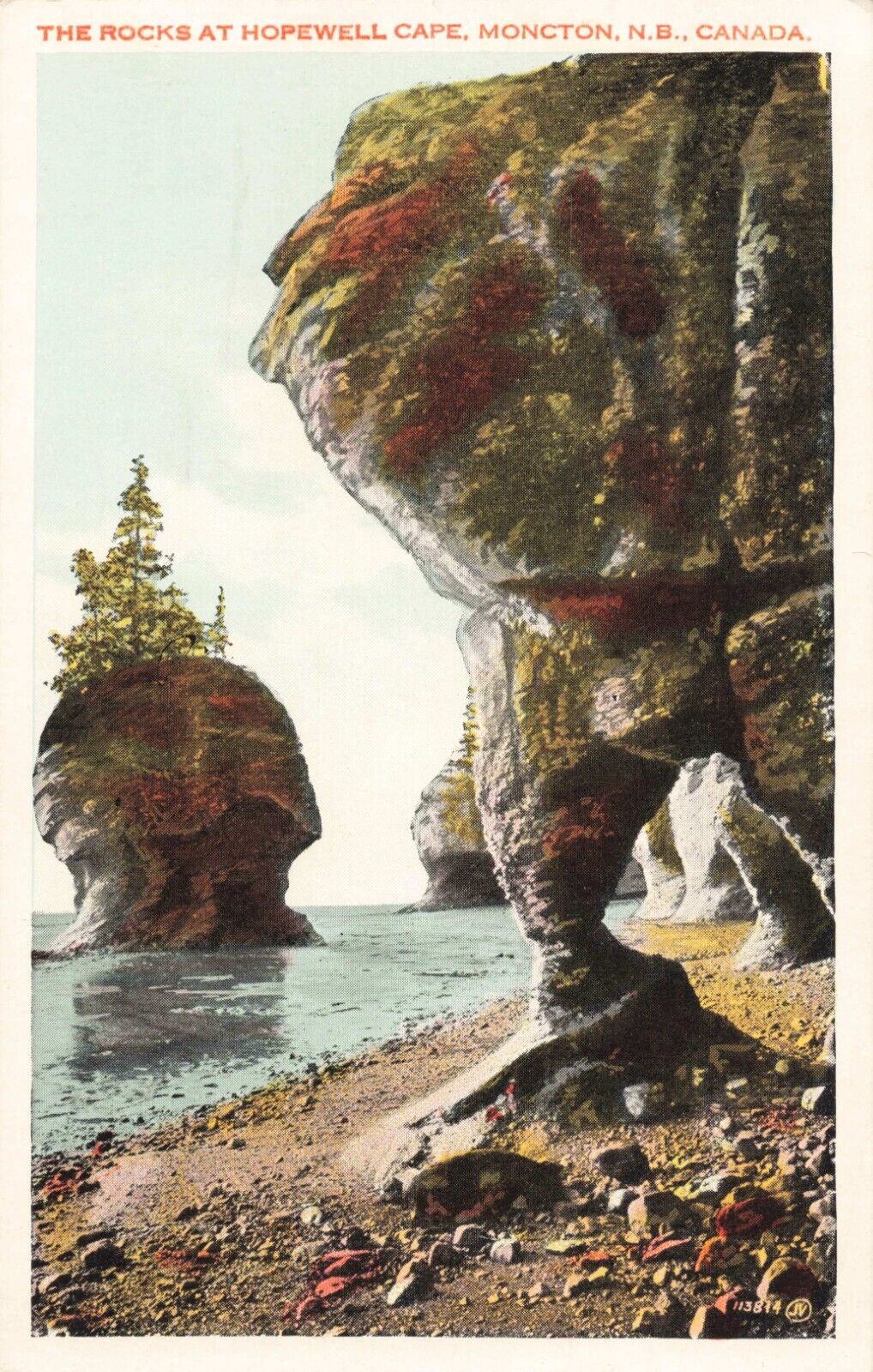 Rocks at Hopewell Cape Moncton New Brunswick Canada c1920 Postcard