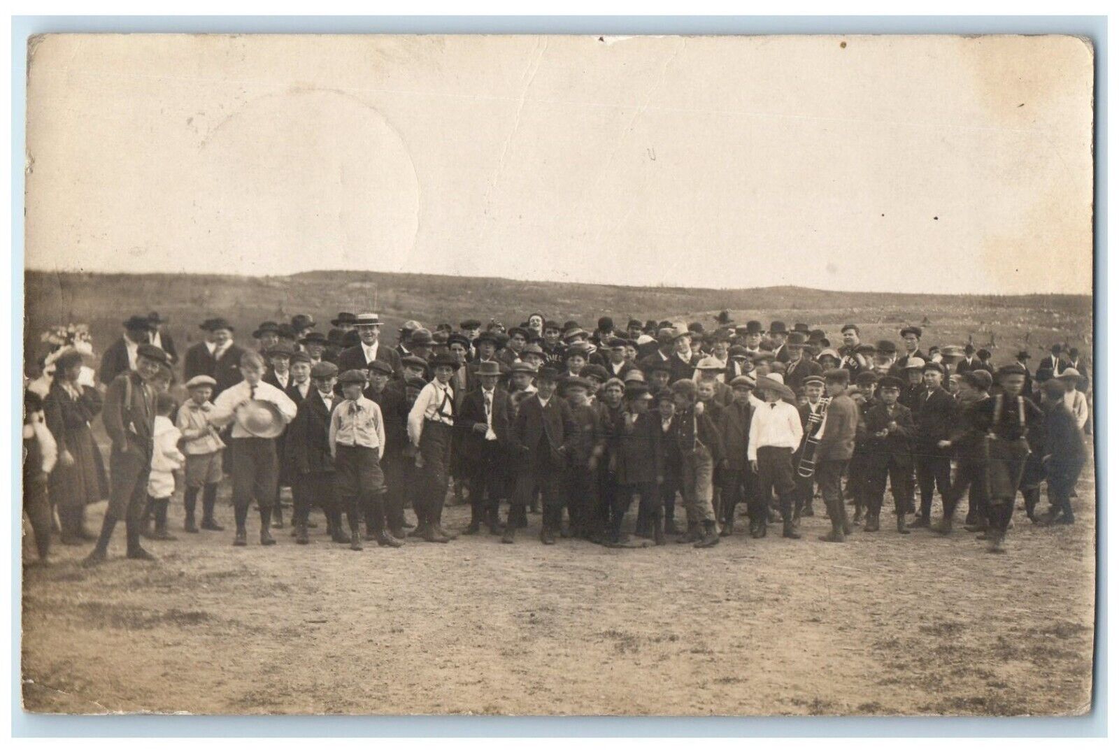 1911 People Scene Exterior View Ely Minnesota Vintage Posted RPPC Photo Postcard