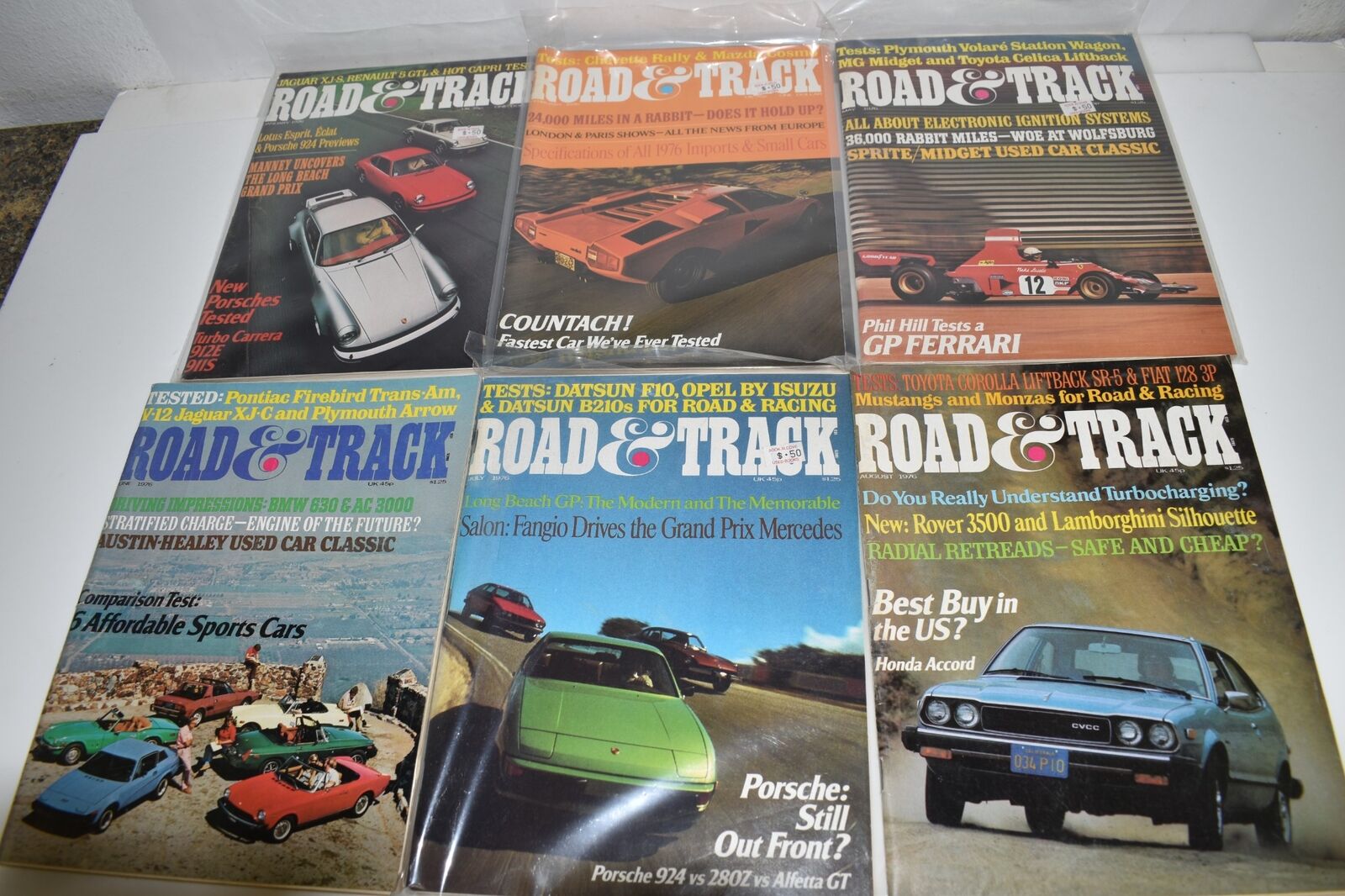 *LL* Road & Track 1976 Magazine Lot of 9 (GFT48)