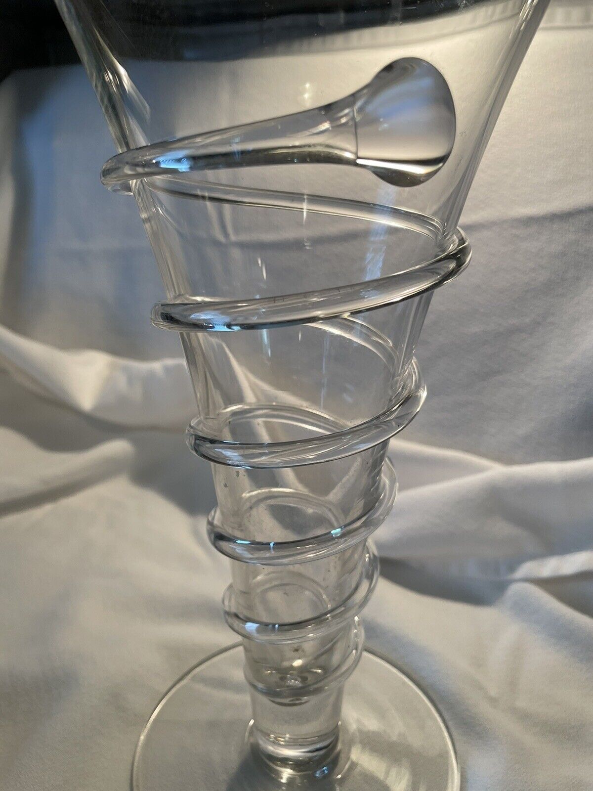 Vintage Gorham Footed Crystal Vase.bTrumpet Design Clear Crystal 12 IN Beautiful