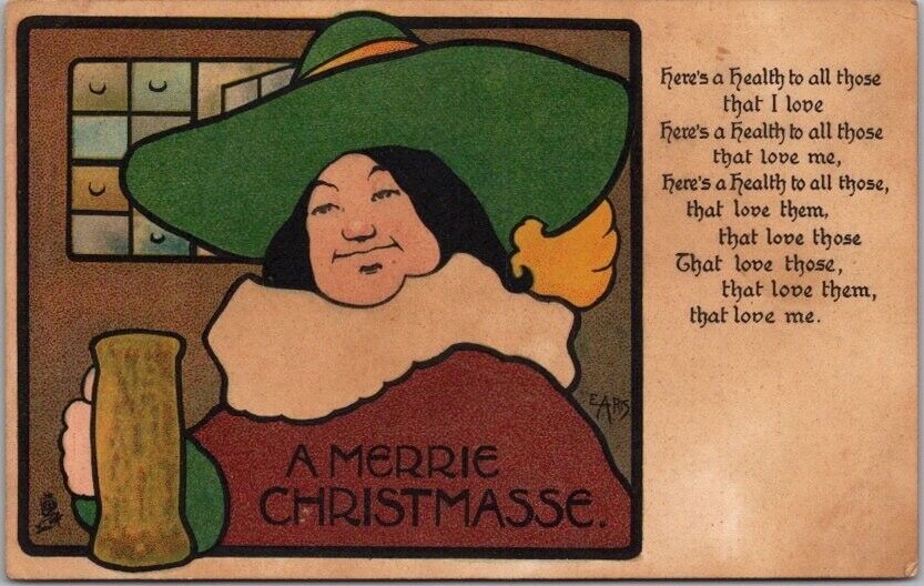 c1910s TUCK'S Artist-Signed EARIS Christmas Postcard 