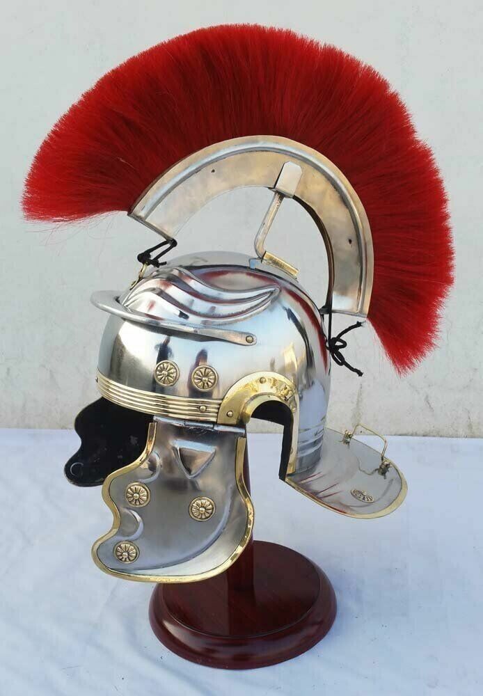 Roman Medieval Centurion Helmet Greek Deluxe Helmet with Leather Liner CHIN STRP