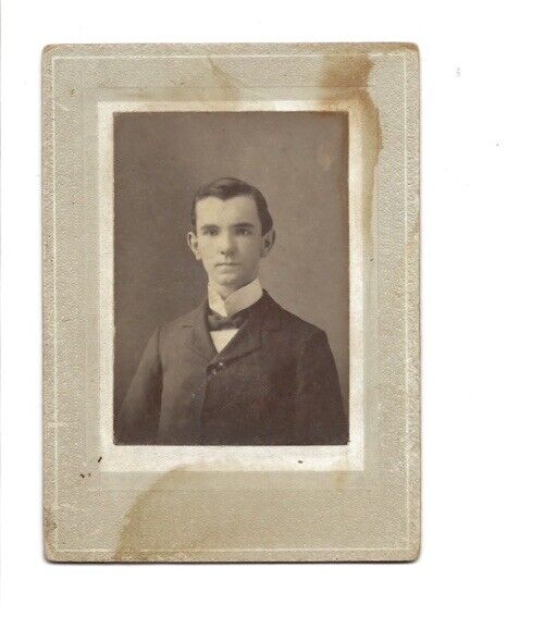 c1900 Handsome Well Dressed Dapper Man Approx CDV Size Photo Board Cabinet Card