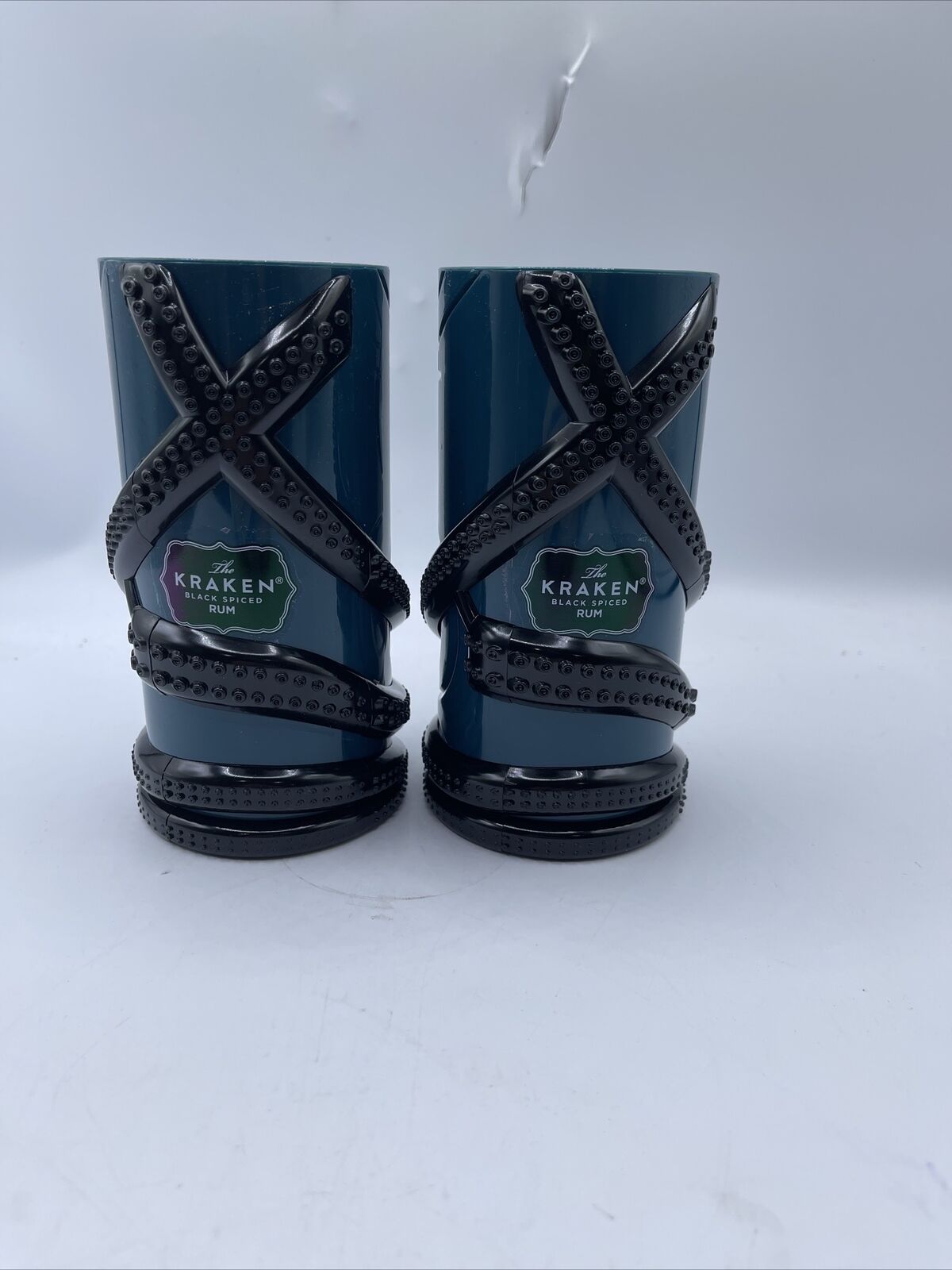 NEW Set of 2 The KRAKEN Black Spiced Rum Plastic Tiki Cup Octopus Mug Limited Ed