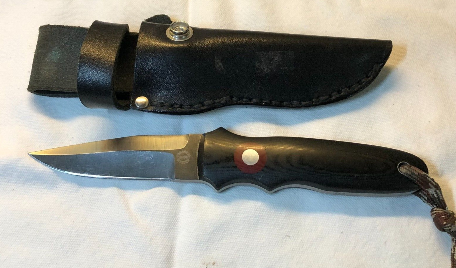 BOB DOZIER ARKANSAS Companion KNIFE KM-6 MICARTA W  New leather SHEATH