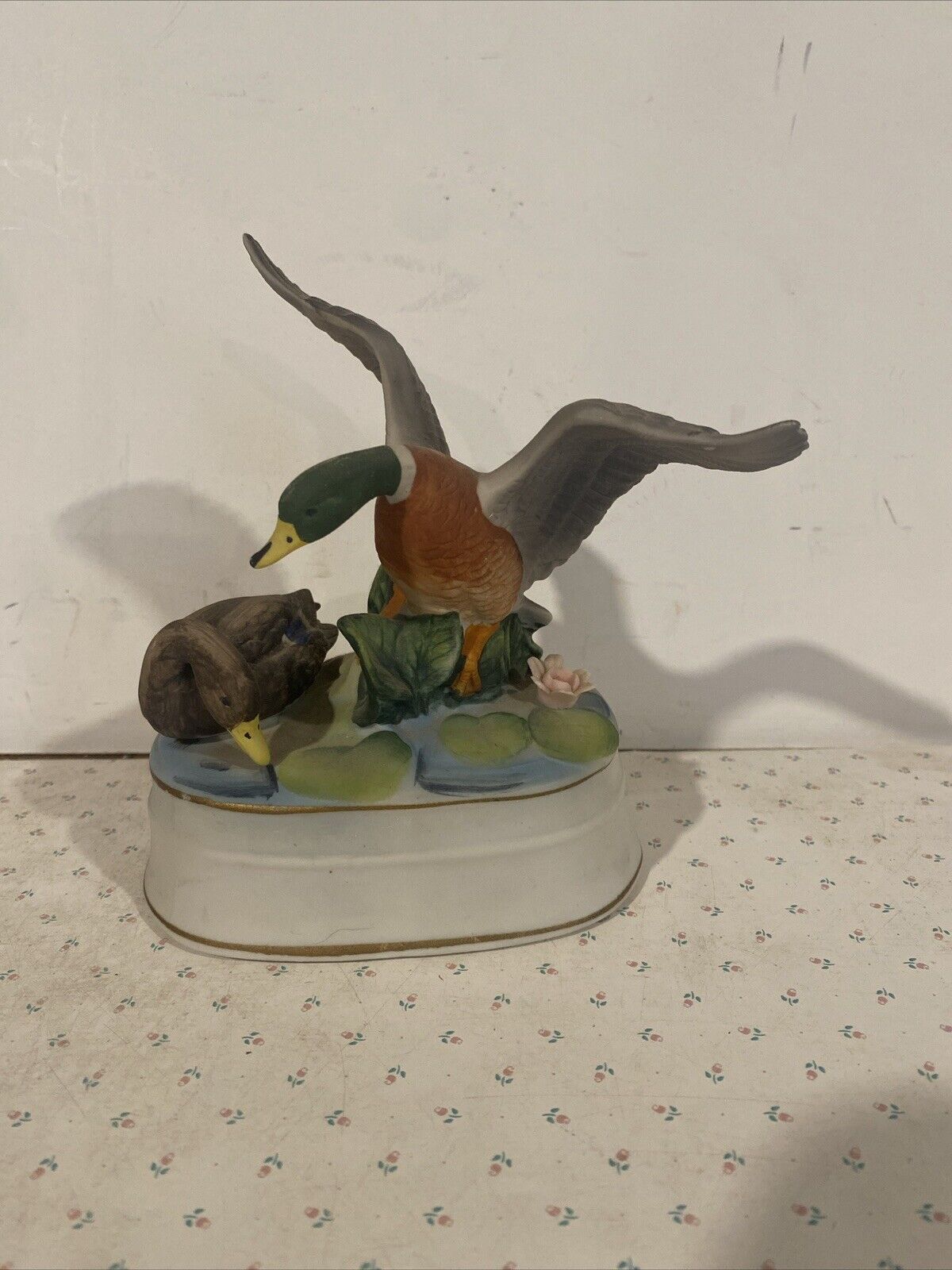 Vintage Ducks Towle Porcelain Duck  Musical Figurine plays \