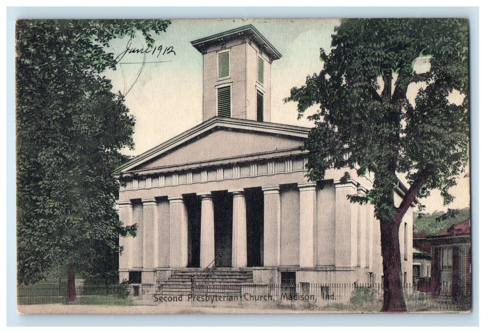 c1910\'s Second Presbyterian Church Madison Indiana IN Antique Postcard