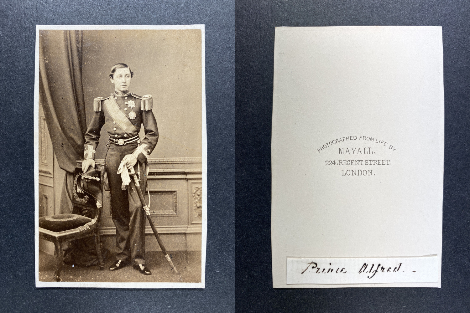Mayall, London, Prince Alfred Vintage CDV Albumen Print. CDV, albumin print