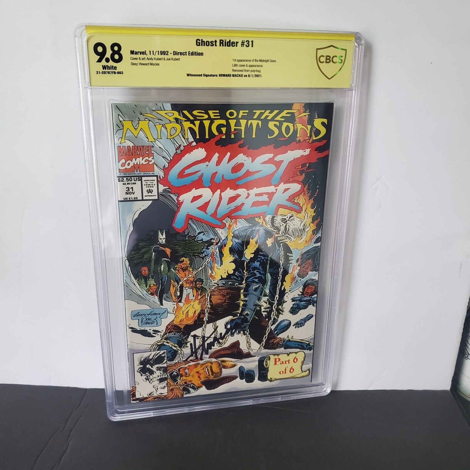 Ghost Rider #31 Marvel Comics CBCS 9.8 WHITE Signature HOWARD MACKIE. 