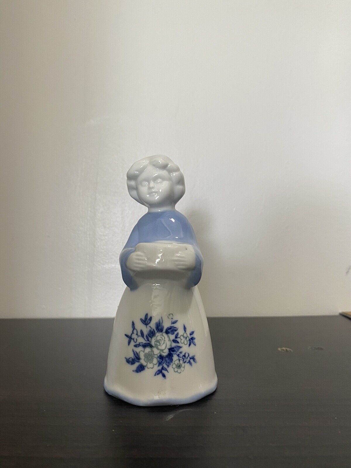Vintage 1970s Candelabra Lilienthal Ceramic Lady Figurine Blue Candle Holder