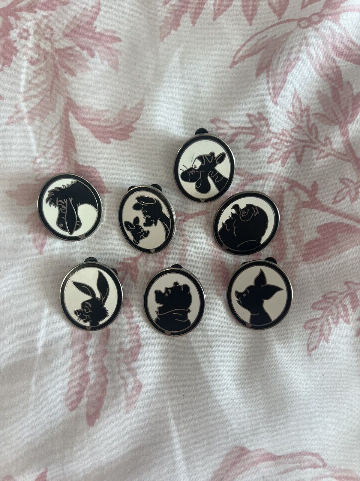 Complete Set of 7 Winnie the Pooh & Friends Silhouette Pin Lot