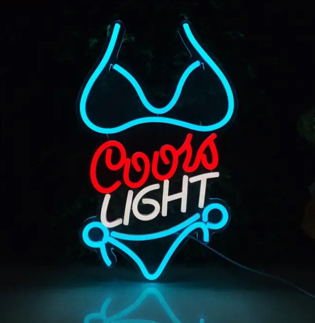 Coors Light Neon Sign Wall Decor Neon Lights Bedroom LED Beer Swim Bikini Dorm