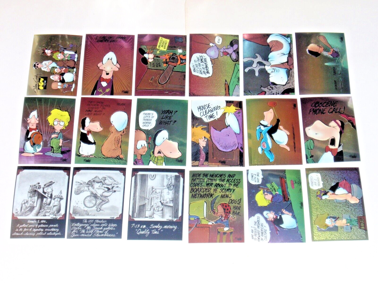 1995 BLOOM COUNTY & OUTLAND CHROMIUM BASE 100 CARD SET BERKELEY BREATHED