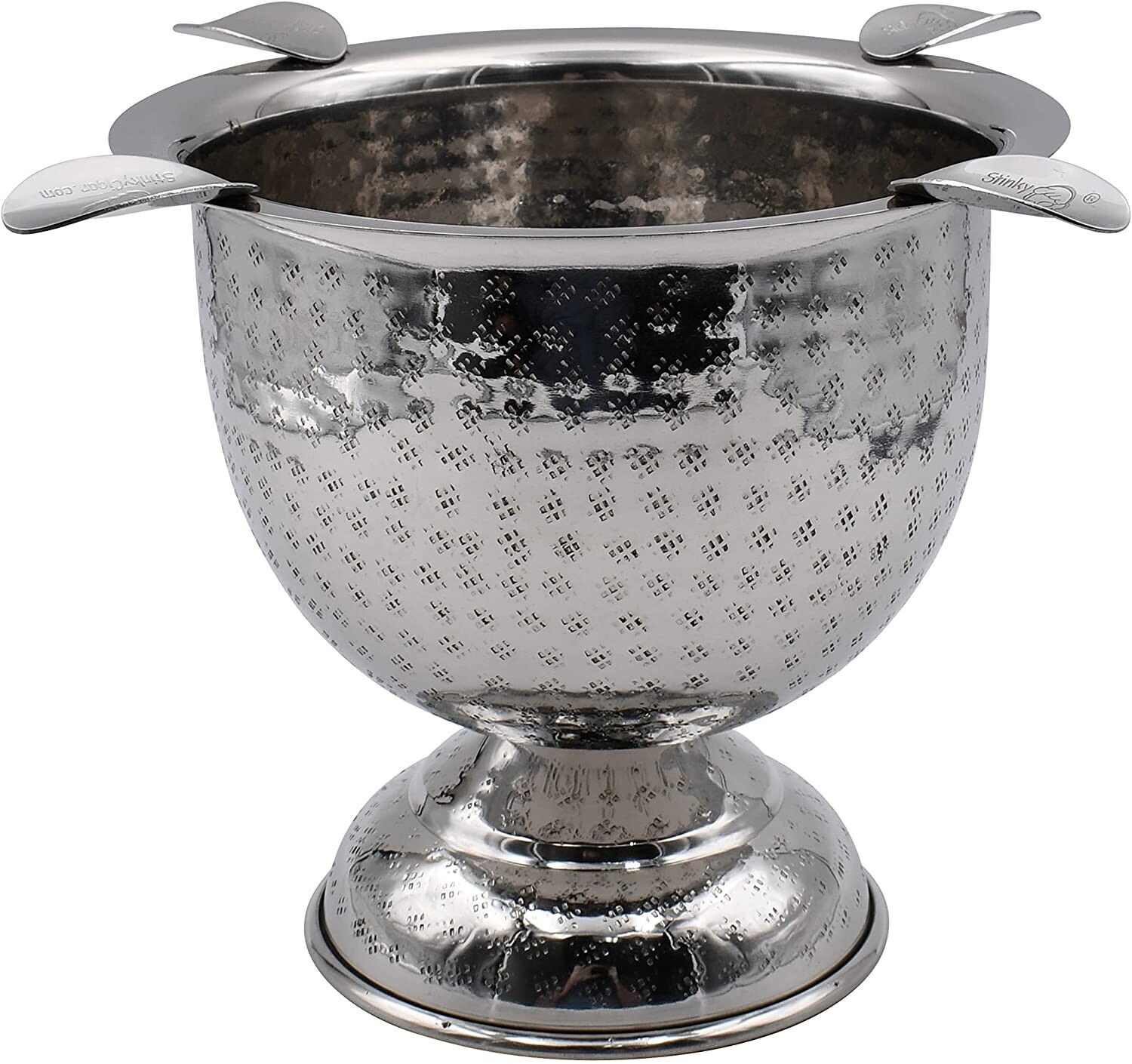 Stinky Cigar Ashtrays Tall Ashtray, Hammered Stainless Steel