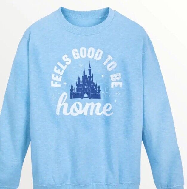 New Disney Parks Feels Good To Be Home Cinderella Castle Pullover Sweatshirt XS
