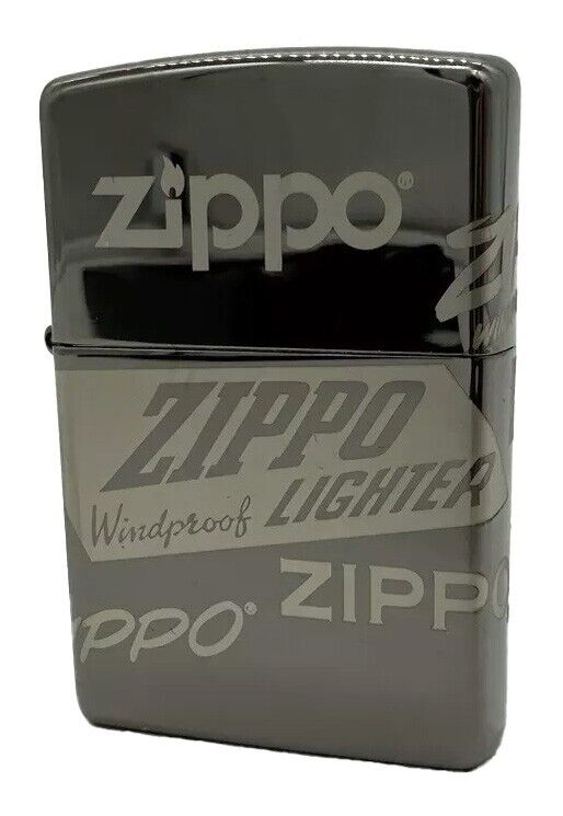 Zippo 360 4-Sided Black Ice Zippo Logos - New in Box
