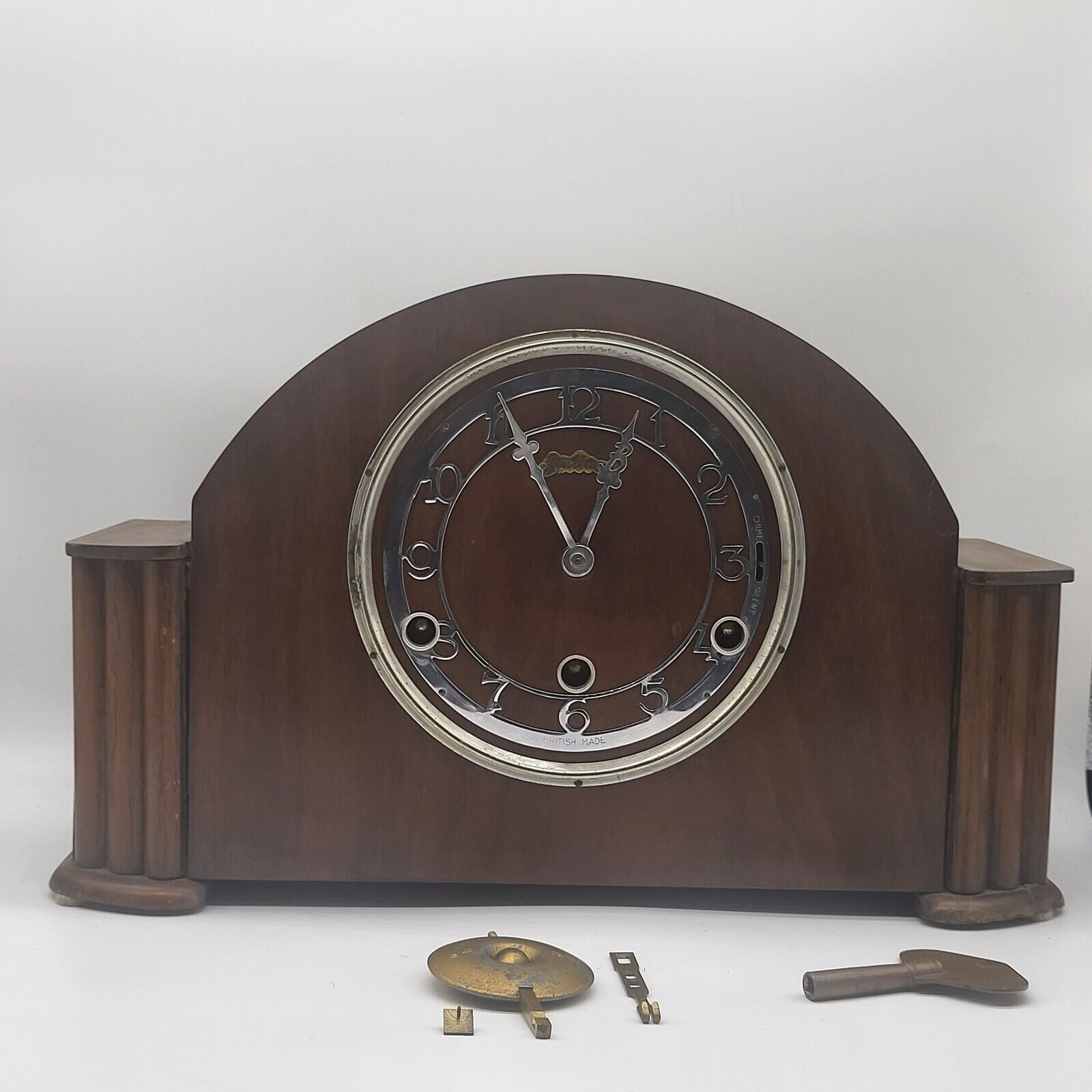 Vintage BENTIMA British Made Mantel Clock Art Deco 