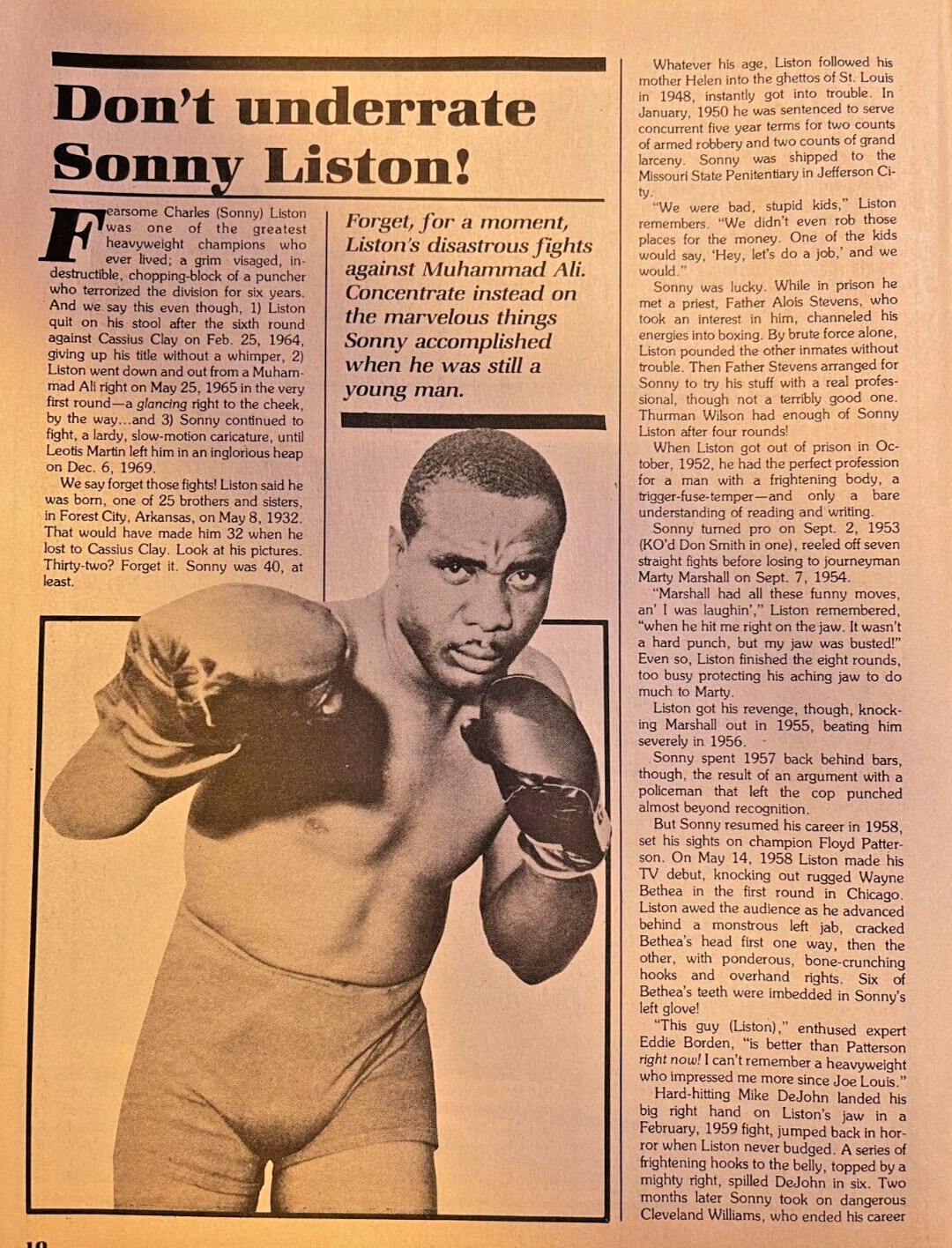 1981 Boxer Sonny Liston