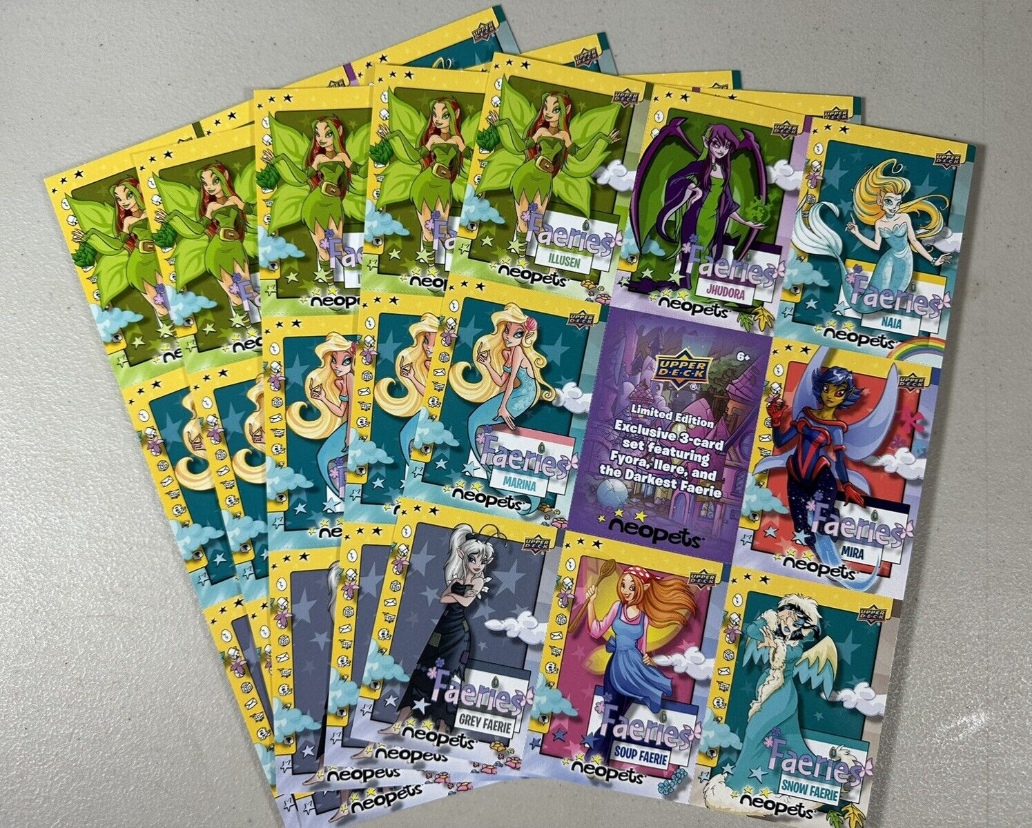 SET OF 6 Neopets Trading Cards TCG Upper Deck Sheet of 8 SDCC 2022 Comic Con