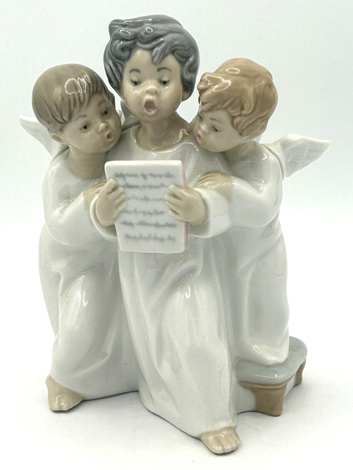 Vintage LLADRO # 4542 Porcelain 1977 Figurine Three Angel Choir Boys Singing