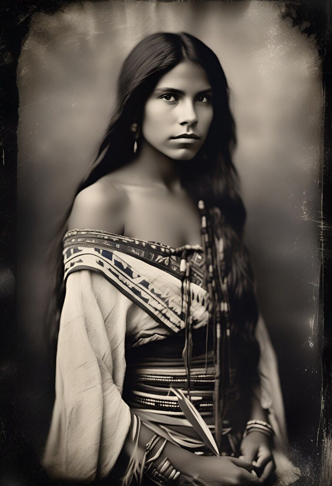Native American Female Tintype Series C10062RP