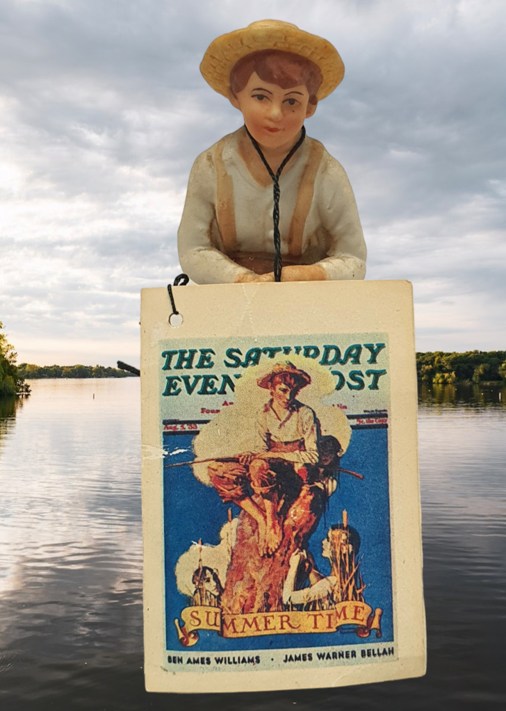 Norman Rockwell Figurine of 1933 Saturday Evening Post Cover w/Tag 1980 3.75 in.
