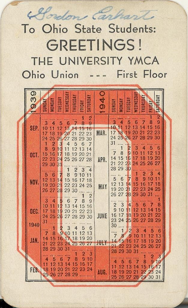 1939-40 Advertising Pocket Calendar 