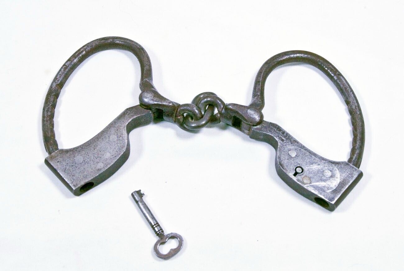 Vintage Towers Double Lock Handcuffs with key