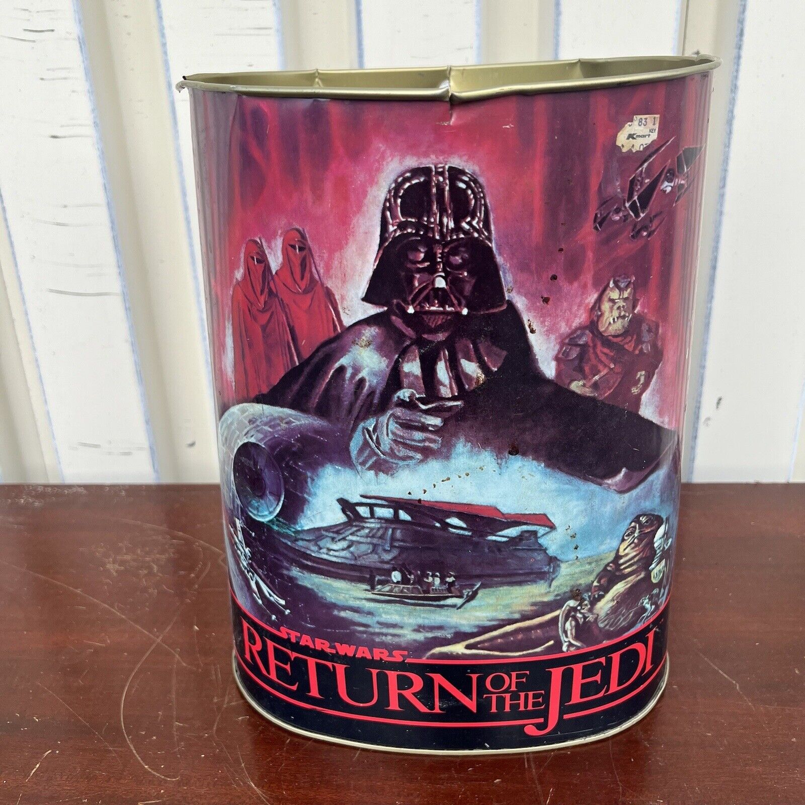 1980s Return Of The Jedi Metal Trash Can Vintage Cheinco Made In USA