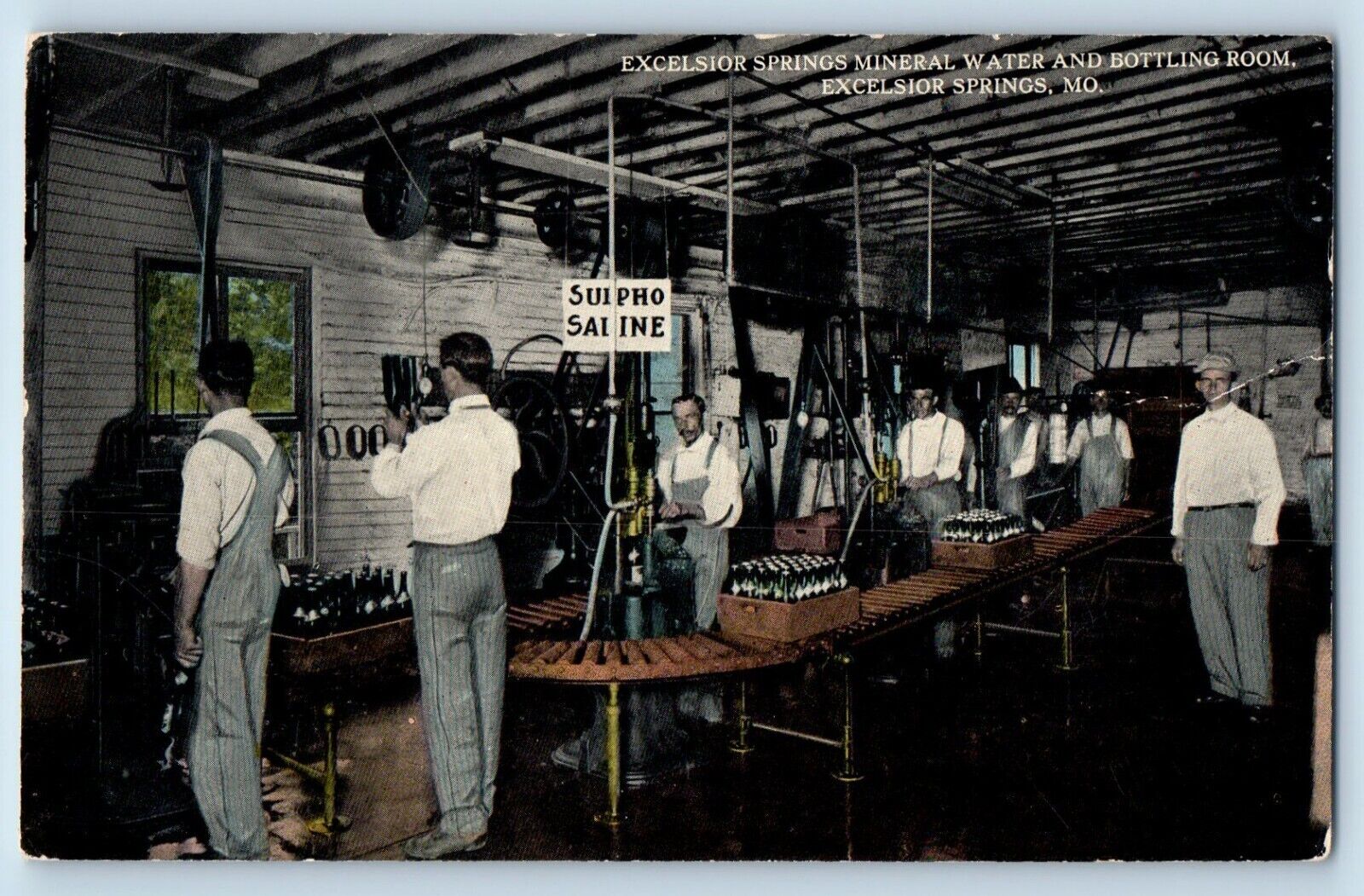 Excelsior Springs Missouri MO Postcard Mineral Water Bottling Room Interior 1910