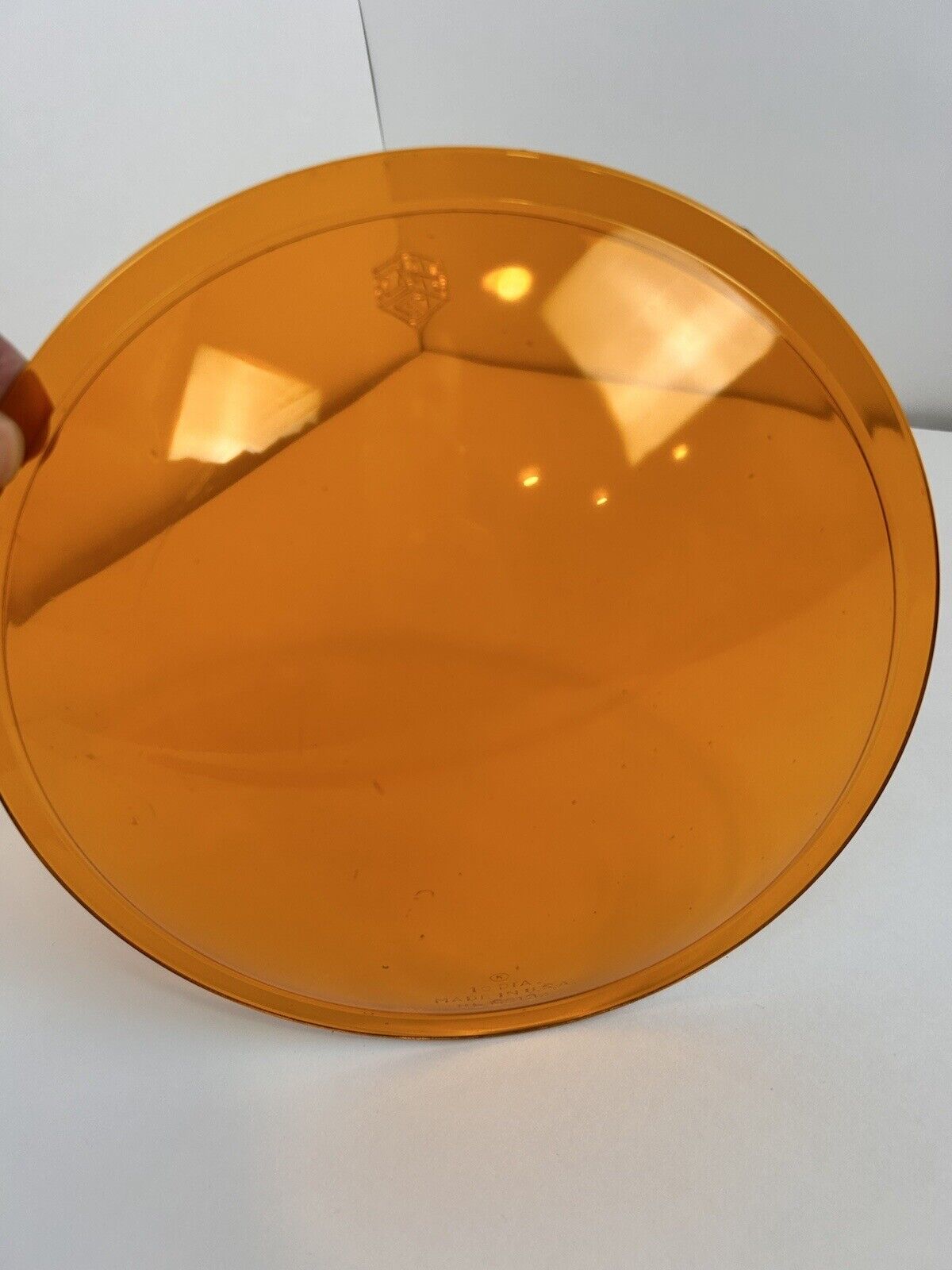 Vtg Crouse Hinds 10” Industrial Lens Orange Spotlight Porthole Traffic Signal