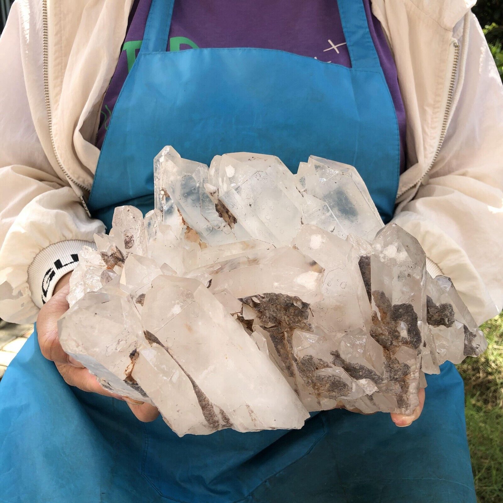 11.74LB Natural White Quartz Crystal Cluster Rough Specimen Healing Stone