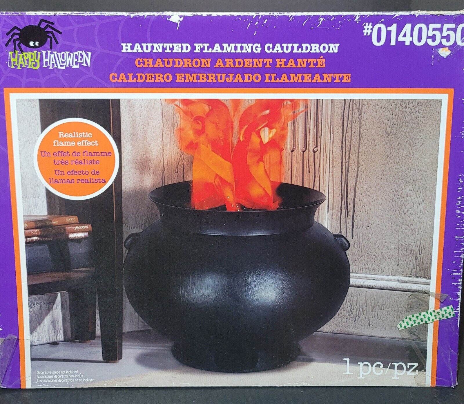 Gemmy Haunted Flaming Cauldron Large