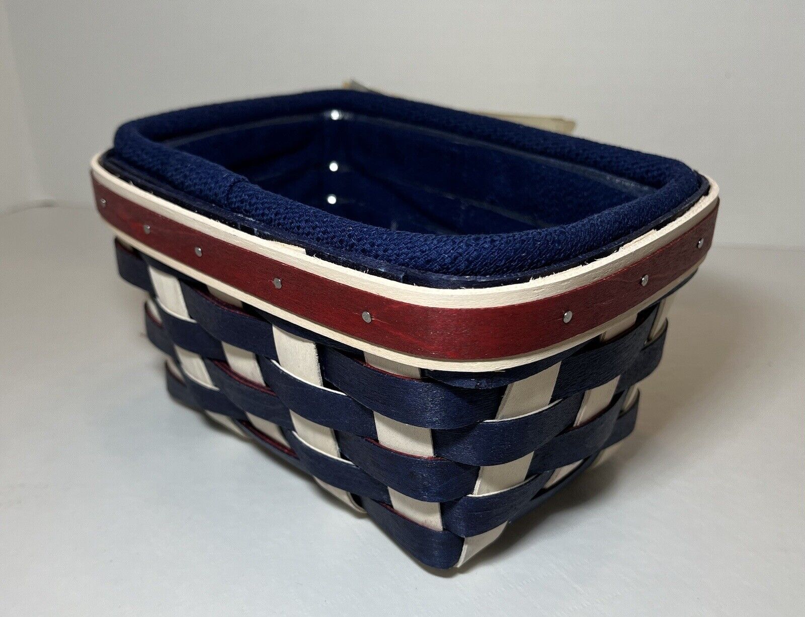 Longaberger 2014 Glory Days Tea Basket, Liner And Plastic Protector