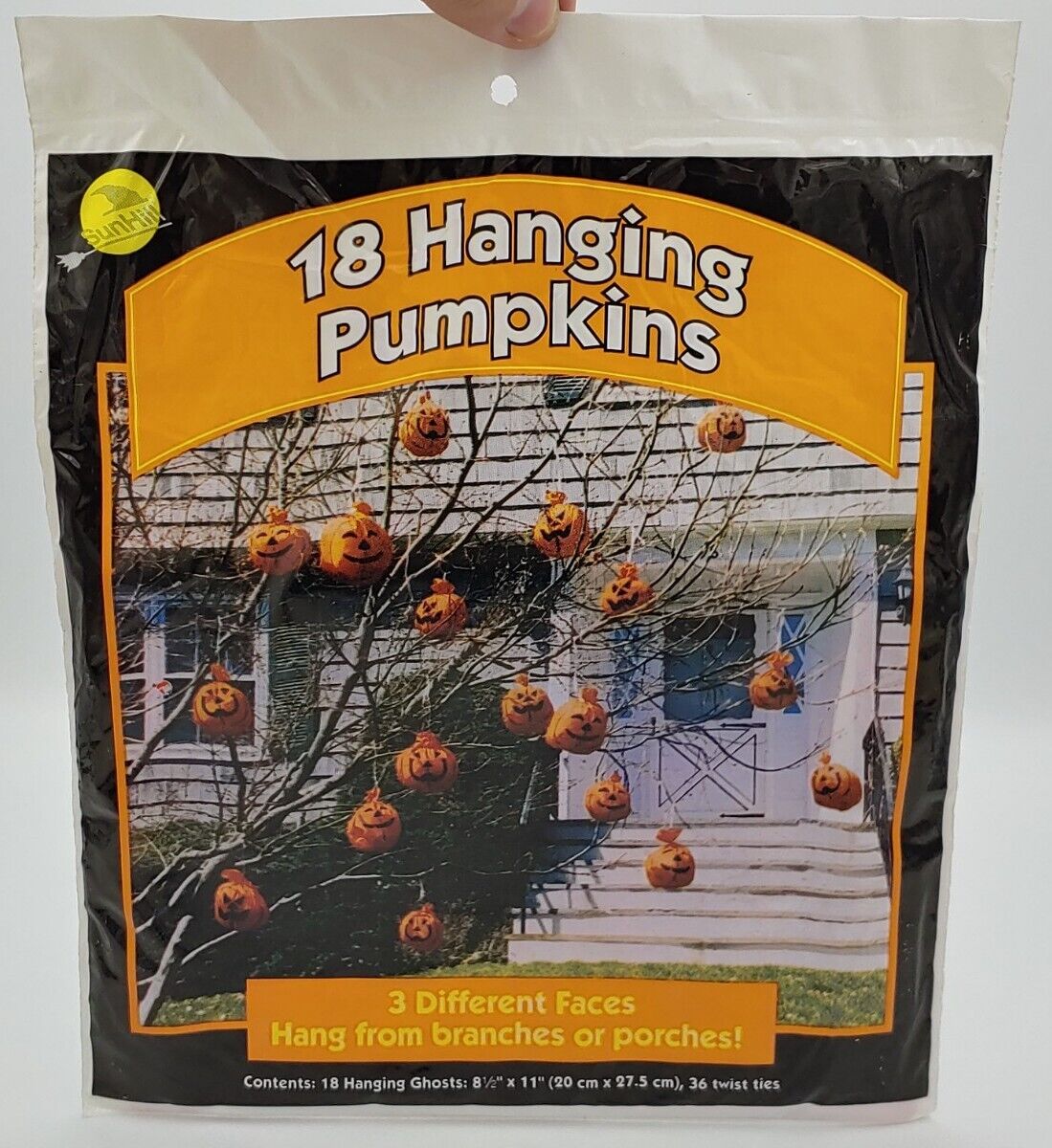Vintage 1995 SunHill 18ct Hanging Pumpkins Decor NEW OLD STOCK RARE MADE IN USA