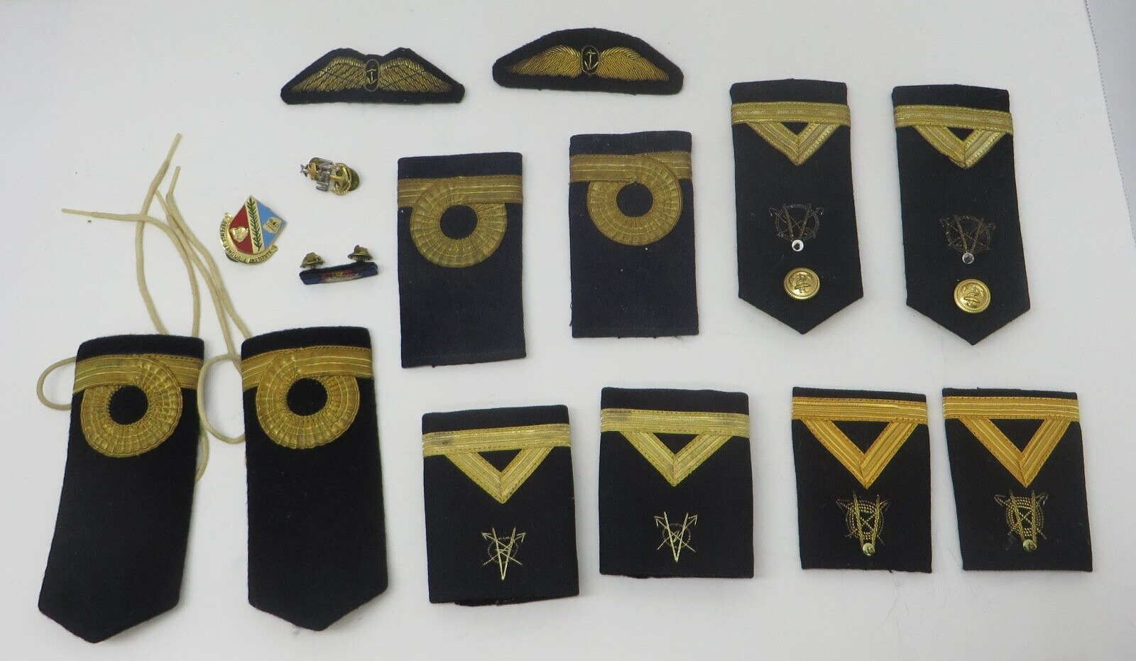 British Royal Navy Officer's Straps Shoulder Boards AND PINS COOL RARE LOT