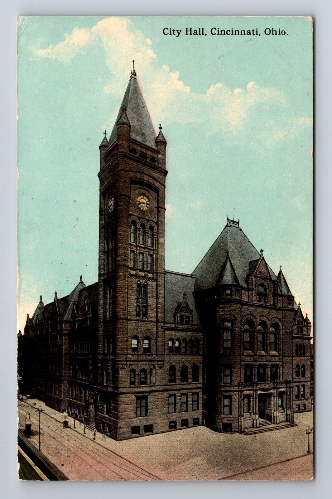 Cincinnati OH-Ohio, City Hall, Antique Vintage Souvenir Postcard